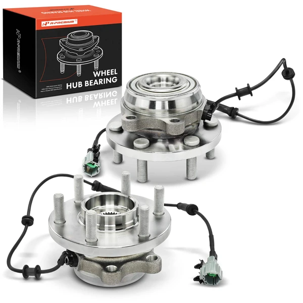 2 Pcs Front Wheel Bearing & Hub Assembly with ABS Sensor for 2005-2019 Nissan Frontier