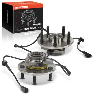 2 Pcs Front Wheel Bearing & Hub Assembly with ABS Sensor