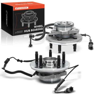 2 Pcs Front Wheel Bearing & Hub Assembly with ABS Sensor