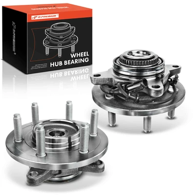 2 Pcs Front Wheel Bearing & Hub Assembly with ABS Sensor