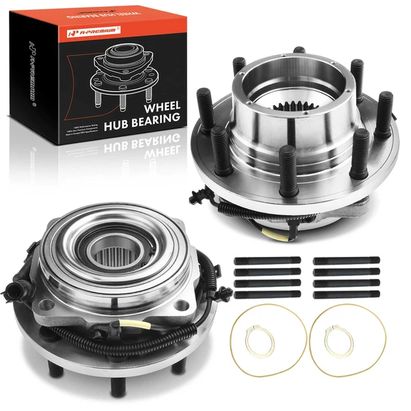 2 Pcs Front Wheel Bearing & Hub Assembly with ABS Sensor for Ford F-250 Super Duty