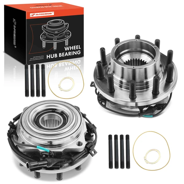 2 Pcs Front Wheel Bearing & Hub Assembly with ABS Sensor for Ford F-450 Super Duty