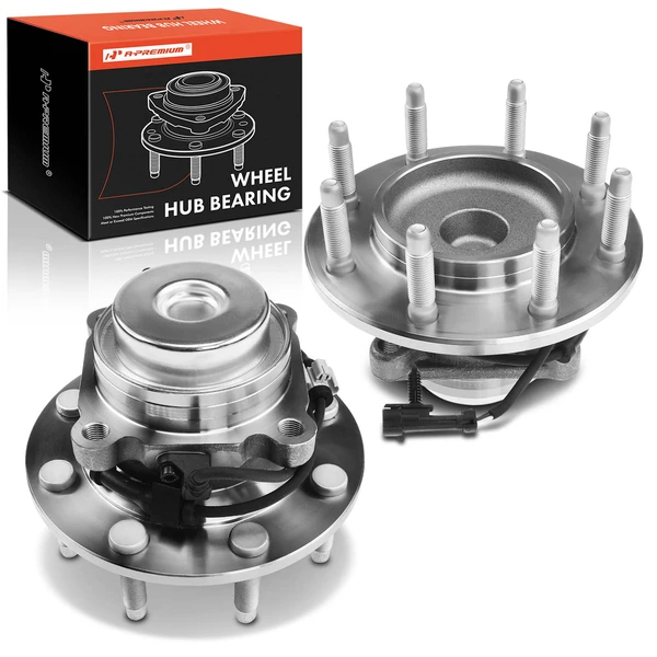 2 Pcs Front Wheel Bearing & Hub Assembly with ABS Sensor for Chevy Silverado 2500 GMC