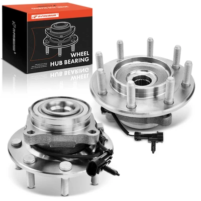 2 Pcs Front Wheel Bearing & Hub Assembly with ABS Sensor