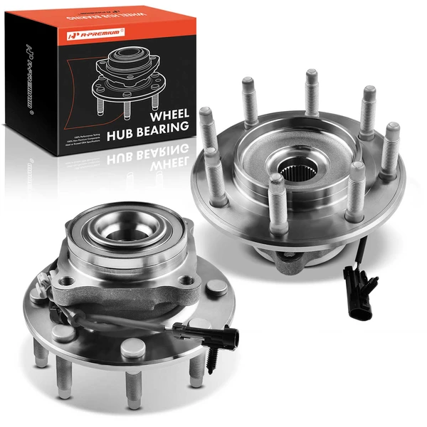 2 Pcs Front Wheel Bearing & Hub Assembly with ABS Sensor for 2007 Chevrolet Silverado 3500 Classic