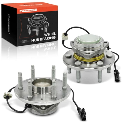 2 Pcs Front Wheel Bearing & Hub Assembly with ABS Sensor