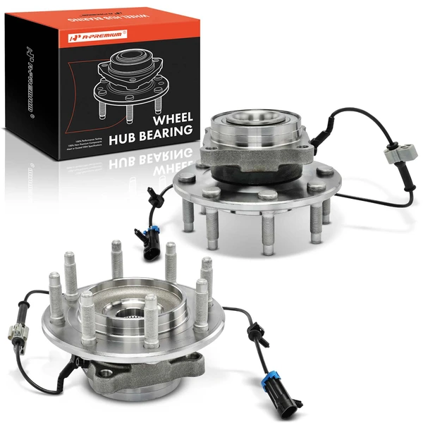 2 Pcs Front Wheel Bearing & Hub Assembly with ABS Sensor for 2008-2009 Hummer H2