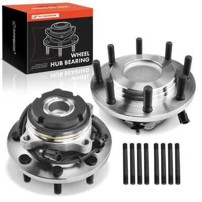2 Pcs Front Wheel Bearing & Hub Assembly with ABS