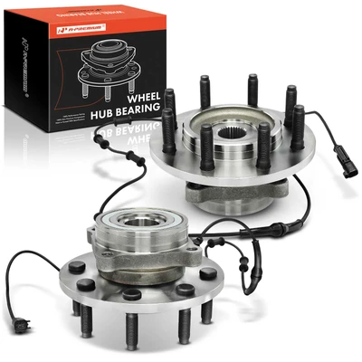 2 Pcs Front Wheel Bearing & Hub Assembly with ABS Sensor