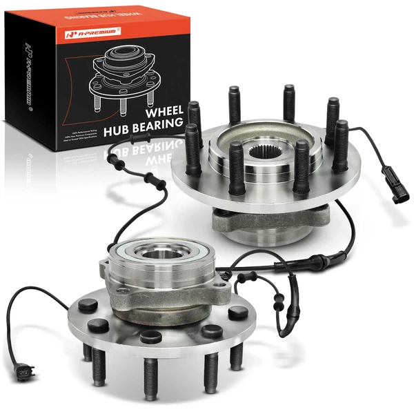 2 Pcs Front Wheel Bearing & Hub Assembly with ABS Sensor for Dodge Ram 1500