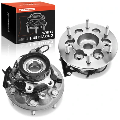 2 Pcs Front Wheel Bearing & Hub Assembly with ABS Sensor