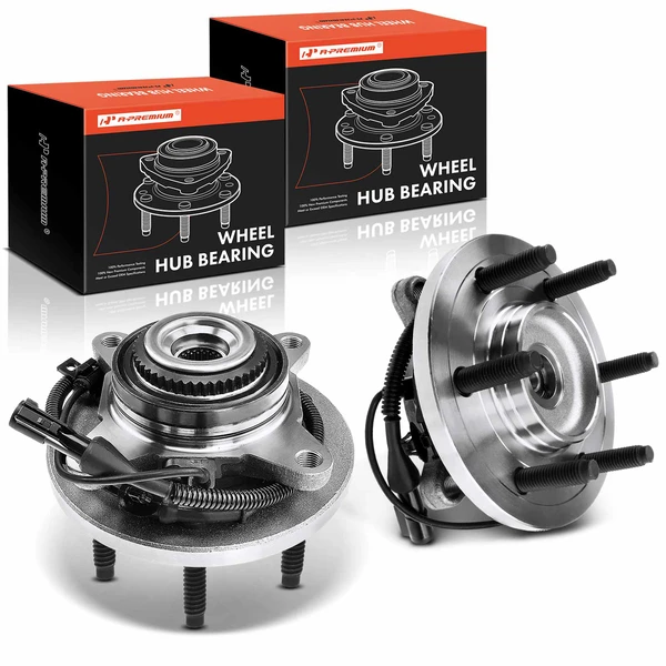 2 Pcs Front Wheel Bearing & Hub Assembly with ABS Sensor for Ford F-150 2010 5.4L 6.2L