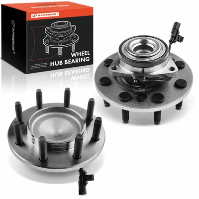 2 Pcs Front Wheel Bearing & Hub Assembly with ABS Sensor