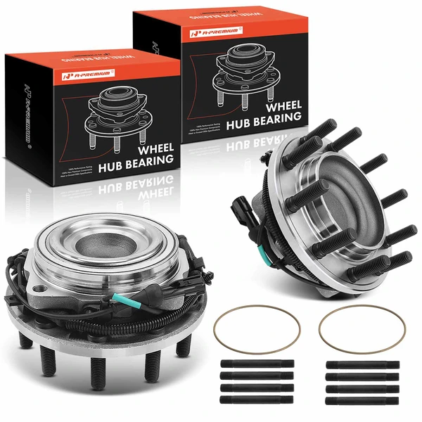 2 Pcs Front Wheel Bearing & Hub Assembly with ABS Sensor for Ford F-550 Super Duty