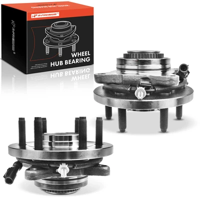 2 Pcs Front Wheel Bearing & Hub Assembly with ABS Sensor