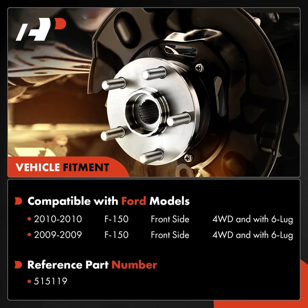 Front Driver or Passenger Wheel Bearing & Hub Assembly with ABS for Ford F-150 2009-2010