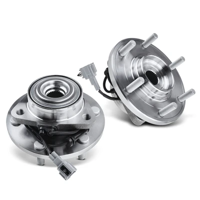 2 Pcs Front Wheel Bearing & Hub Assembly with ABS Sensor