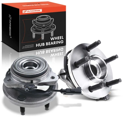 2 Pcs Front Wheel Bearing & Hub Assembly with ABS Sensor