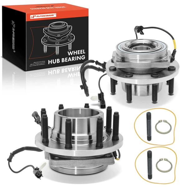 2 Pcs Front Wheel Bearing & Hub Assembly with ABS Sensor for Ford F-350 Super Duty