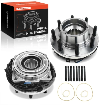 2 Pcs Front Wheel Bearing & Hub Assembly with ABS Sensor