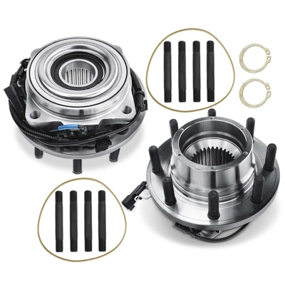 2 Pcs Front Wheel Bearing & Hub Assembly with ABS Sensor