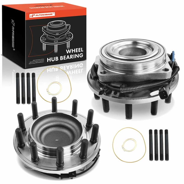 2 Pcs Front Wheel Bearing & Hub Assembly with ABS Sensor for Ford F-450 550 Super Duty 2WD