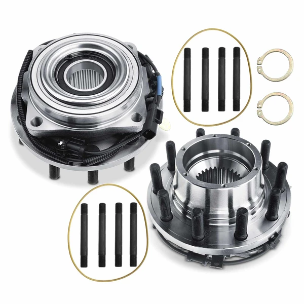 2 Pcs Front Wheel Bearing & Hub Assembly with ABS Sensor for Ford F-450 550 Super Duty 4WD