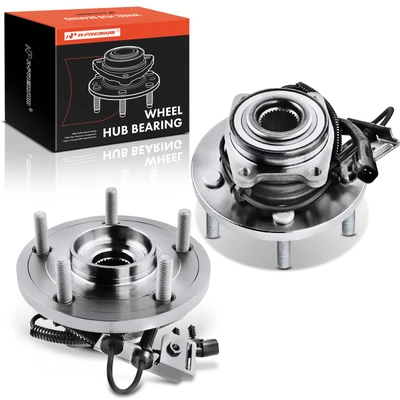 2 Pcs Front Wheel Bearing & Hub Assembly with ABS