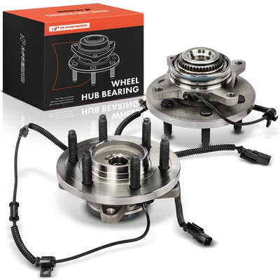 2 Pcs Front Wheel Bearing & Hub Assembly with ABS Sensor