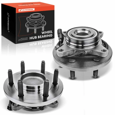 2 Pcs Front Wheel Bearing & Hub Assembly with ABS Sensor