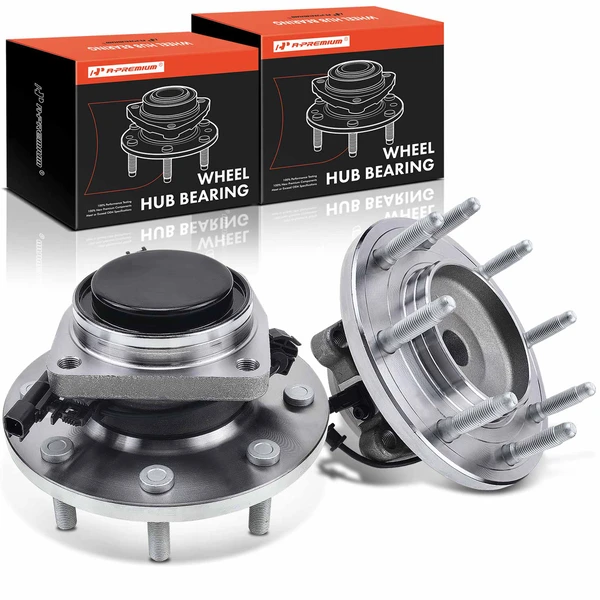 2 Pcs Front Wheel Bearing & Hub Assembly with ABS Sensor for GMC Sierra 3500 HD DRW