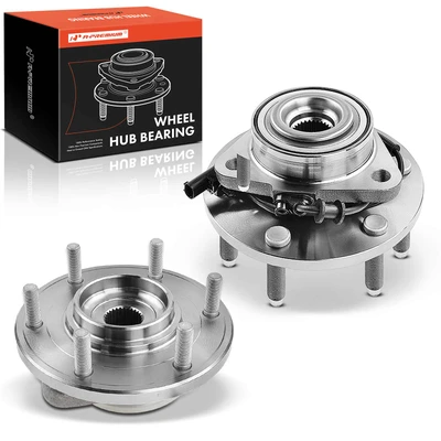 2 Pcs Front Wheel Bearing & Hub Assembly with ABS Sensor