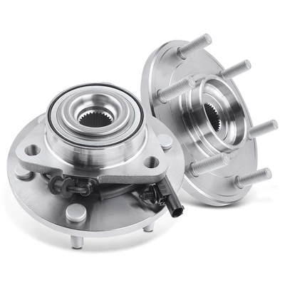 2 Pcs Front Wheel Bearing & Hub Assembly with ABS Sensor