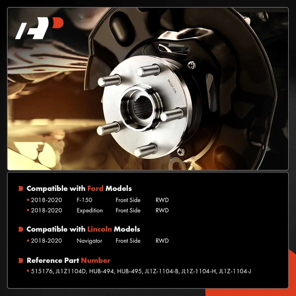 2 Pcs Front Wheel Bearing Hub Assembly for Ford F-150 Expedition Lincoln