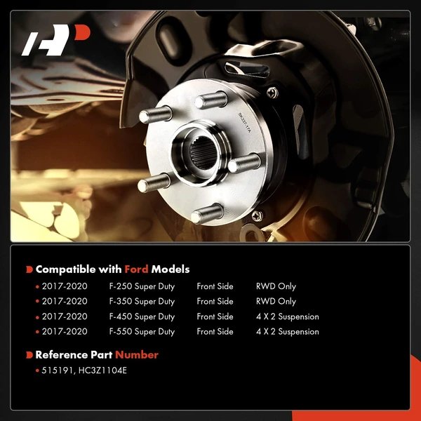 2 Pcs Front Wheel Hub Bearing Assembly for Ford F-250 F-350