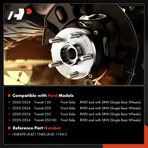 Front Driver or Passenger Wheel Hub Bearing Assembly for Ford Transit-150 250 350 2020-2024