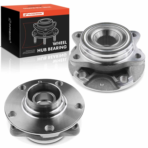 2 Pcs Front Wheel Bearing & Hub Assembly for 2002-2008 Audi A4