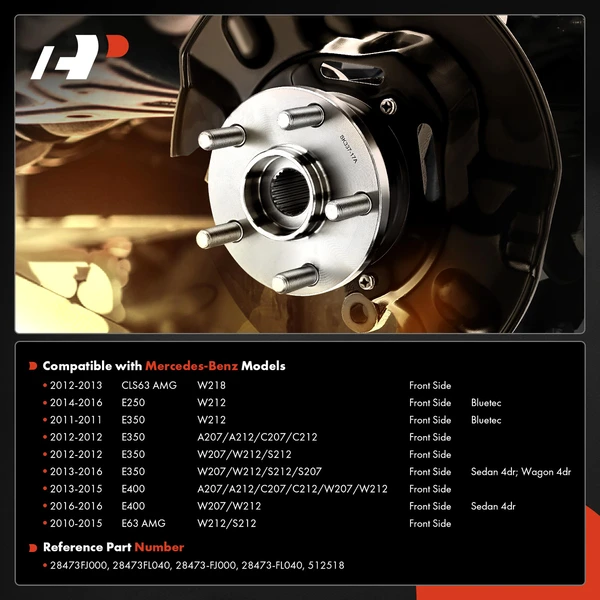 A-Premium APHB1840 Wheel Hub Front Driver & Passenger