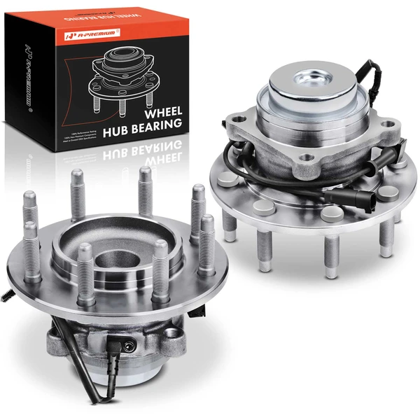 2 Pcs Front Wheel Bearing & Hub Assembly with ABS Sensor for Chevy Express 3500