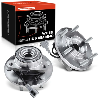 2 Pcs Front Wheel Bearing & Hub Assembly with ABS Sensor