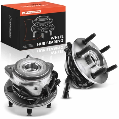 2 Pcs Front Wheel Bearing & Hub Assembly with ABS Sensor