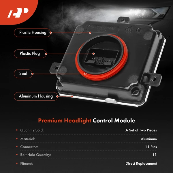 2 Pcs Front DRL LED Headlight Control Module for Audi A6 VW CC Passat