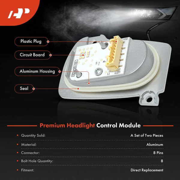 2 Pcs LED DRL Daytime Running Light Modules for Audi A3 Quattro RS3 S3 2017-2020