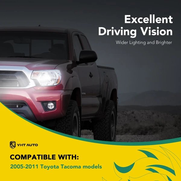 Front Halogen Headlights Lamp Assembly H4 without Bulb for 2005-2011 Toyota Tacoma