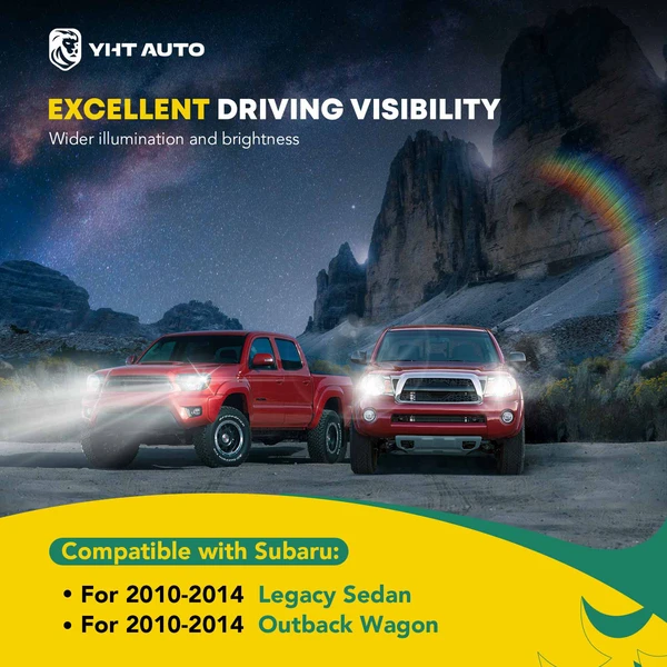 Front Halogen Headlights Assembly H7 9005 without Bulb for Subaru Legacy Outback