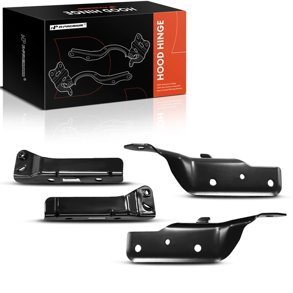 4 Pcs Front Driver & Passenger Upper & Lower Hood Hinge for 2006-2013 Chevrolet Impala