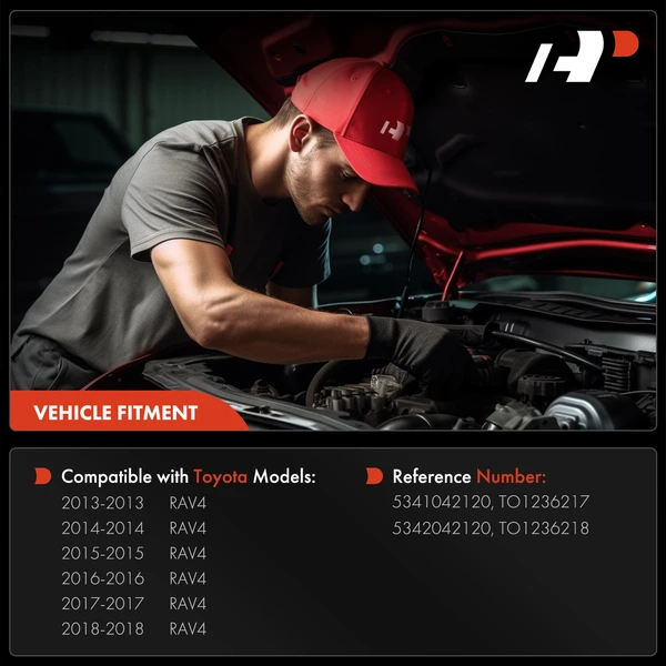 2 Pcs Front Driver & Passenger Hood Hinge for Toyota RAV4 2013-2018 Sport Utility