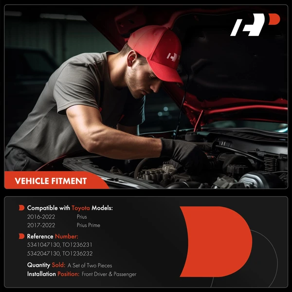 2 Pcs Front Driver & Passenger Hood Hinge for Toyota Prius 2016-2022 Prius Prime