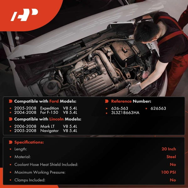 HVAC Heater Hose Assembly for Ford F-150 2004-2008 Lincoln Navigator 2005-2008