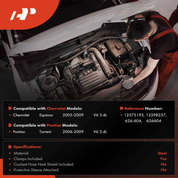 Outlet HVAC Heater Hose Assy for Chevrolet Equinox 2005-2009 Pontiac Torrent 2006-2009